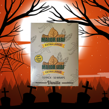 Load image into Gallery viewer, Major Leaf’s 100% Premium Natural Pre-Cut Tobacco – XL VANILLA 5 Leaf Pack (10 Packs / 50 Leaves)