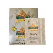 Load image into Gallery viewer, Major Leaf’s 100% Premium Natural Pre-Cut Tobacco – XL VANILLA 5 Leaf Pack (10 Packs / 50 Leaves)