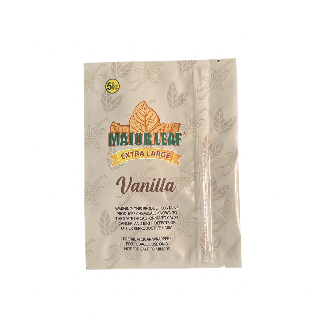 Major Leaf's 100% Premium Natural Pre-Cut Tobacco – XL VANILLA 5 Leaf –  Major Leaf Products